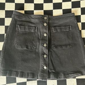 Madewell Stretch Denim A-Line Button Front Skirt - Size 12